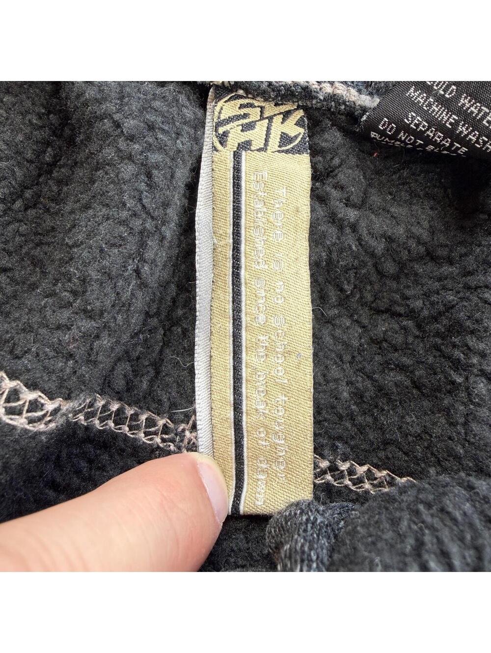 Y2K Hard Knock Denim Embroidered Baggy Cargo Sweatpants Black Wide Leg Carpenter - Picture 11 of 12